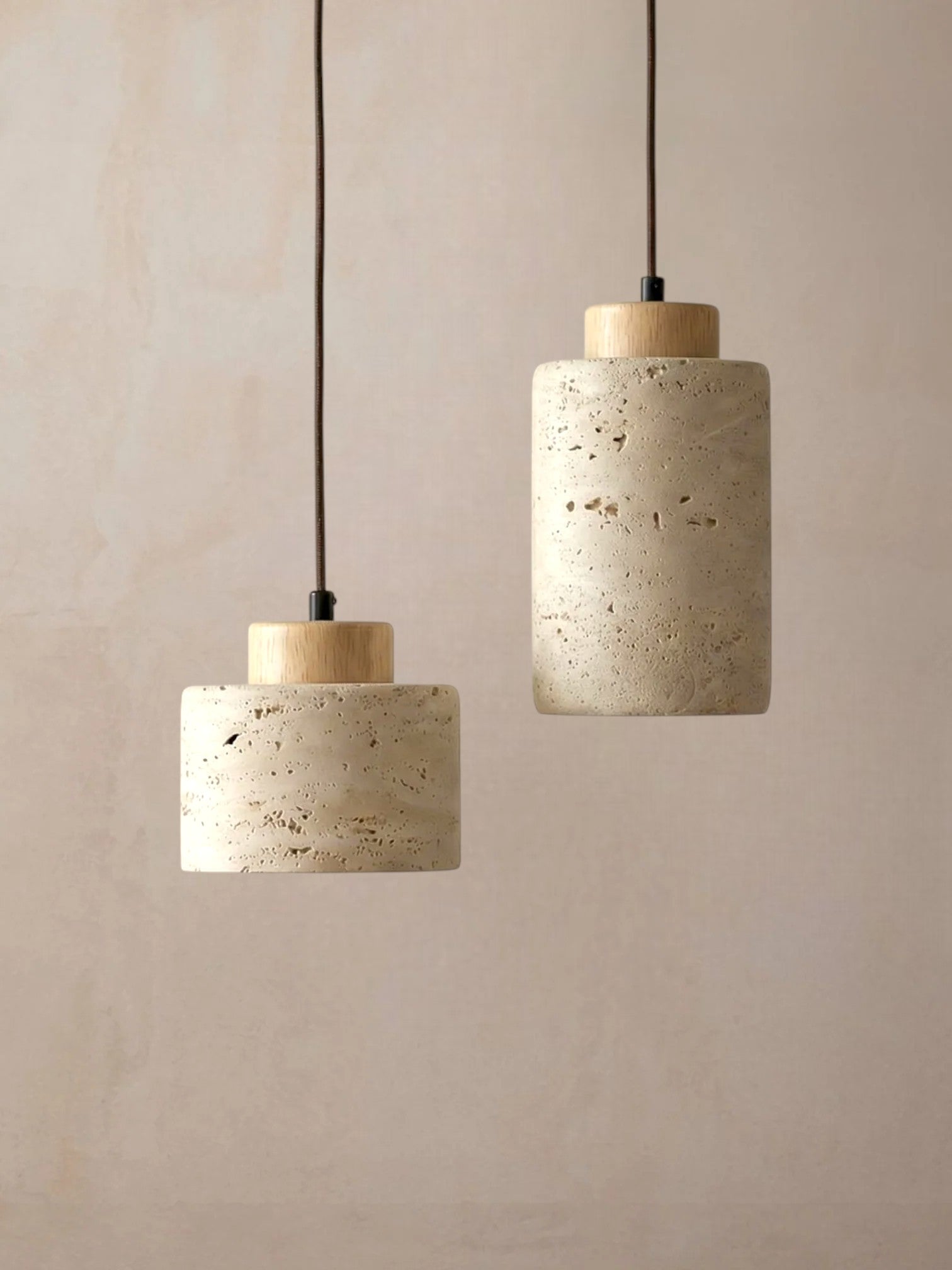 Mirella - Travertine eiken hanglamp bundel