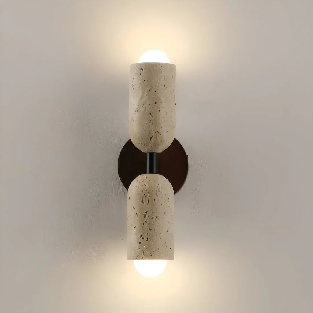 Firosa | Noten travertine wandlamp