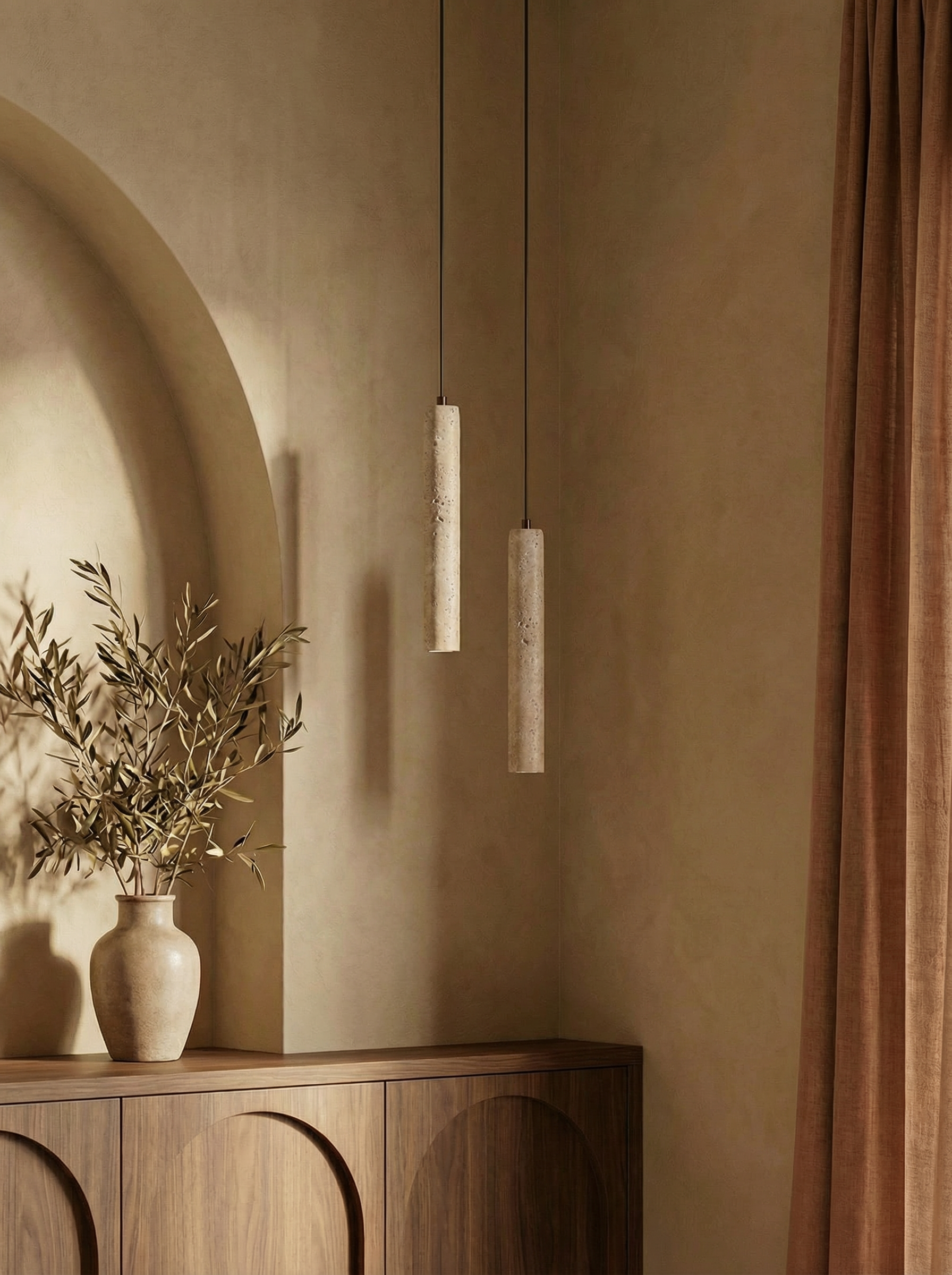 Muzai | Travertine hanglamp set