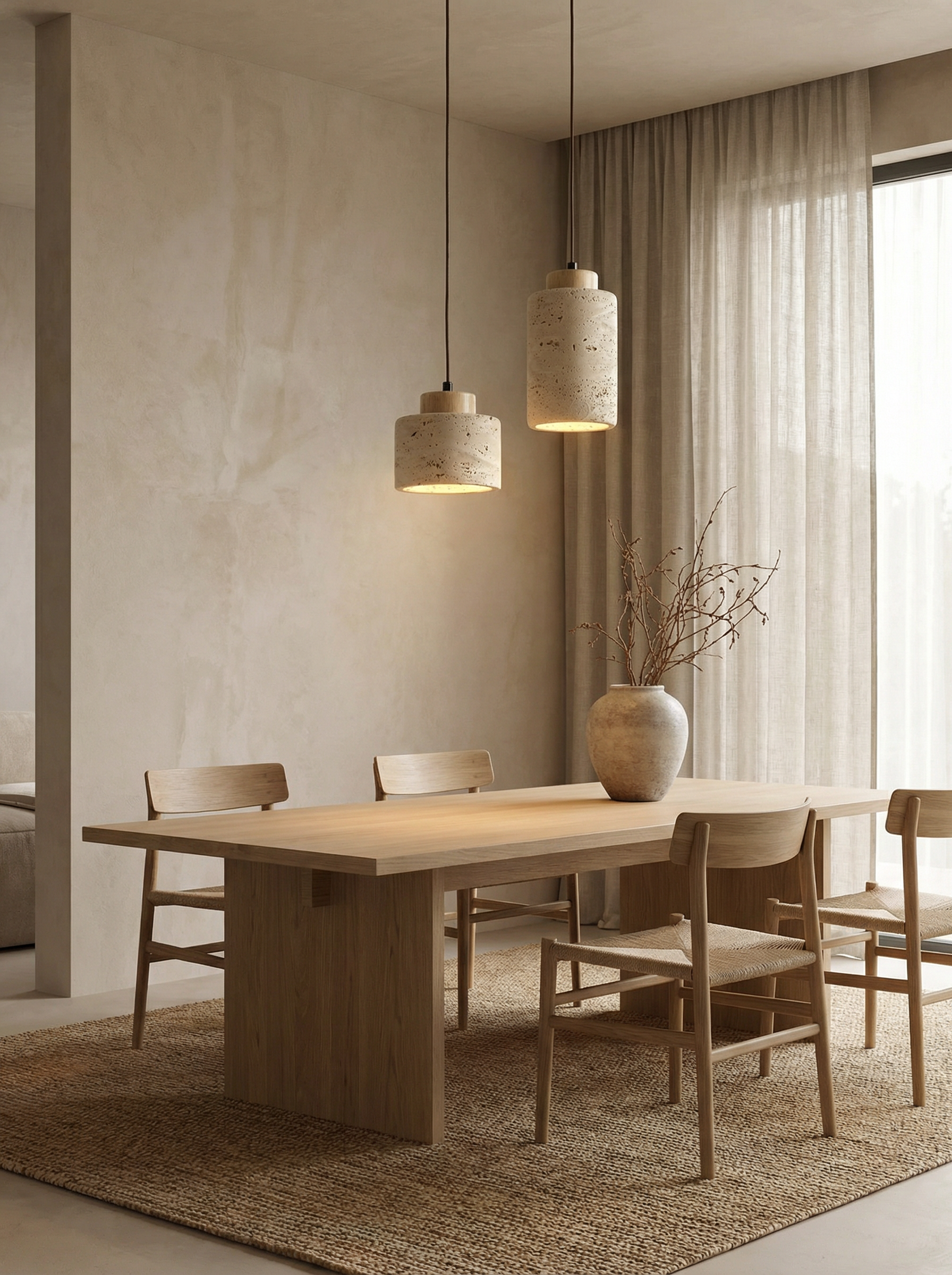 Mirella - Travertine eiken hanglamp bundel
