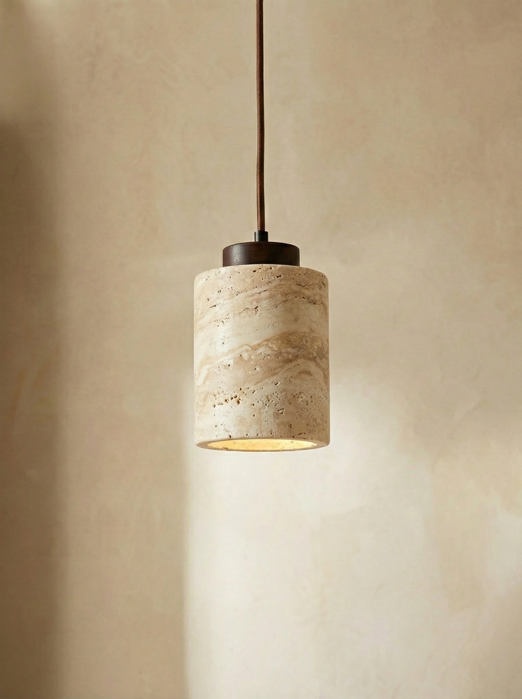 Mirella - Travertine noten hanglamp large
