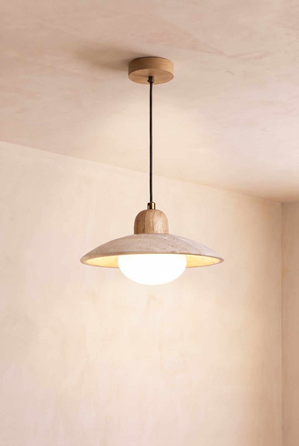 Rizo | Travertine hanglamp Eiken