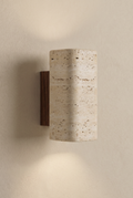 Gerini | Wandlamp Travertine en noten met ronde afwerking