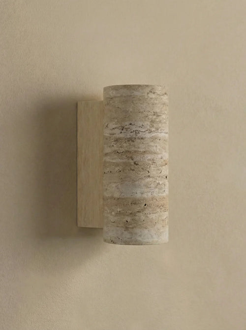 Gerini | travertine wandlamp eiken